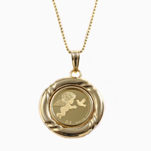 純金コイン エンジェル 両面使える リバーシブル 天使 1/25 金貨