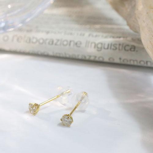 18金ピアス ダイヤモンドピアス K18 0.3ct 鑑別カード付 オシャレ
