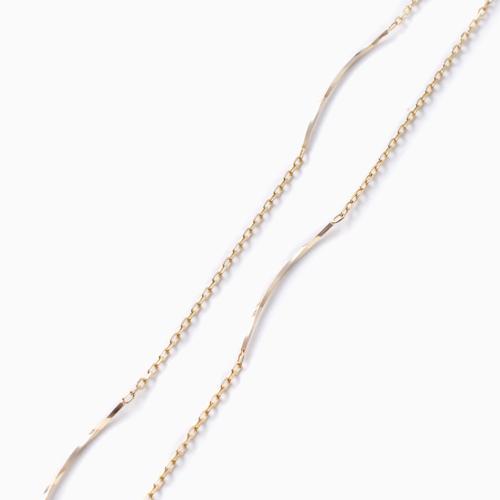 18金 K18 GOLD ゴールド 地金 80cm 3g ネックレス アズキ ライン