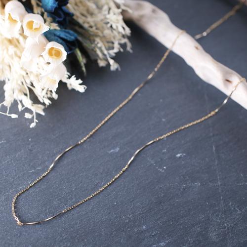 18金 K18 GOLD ゴールド 地金 80cm 3g ネックレス アズキ ライン