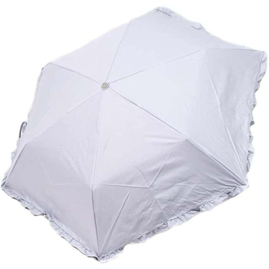 SALE目玉商品 日傘 晴雨兼用 グレー フリル 折り畳み傘 防撥水 遮熱