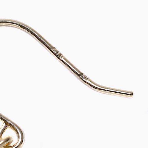 18金 K18 イエローゴールド ピアス フック式 ミラーボール 10金 K10