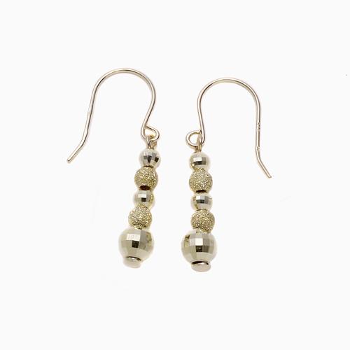 18金 K18 イエローゴールド ピアス フック式 ミラーボール 10金 K10