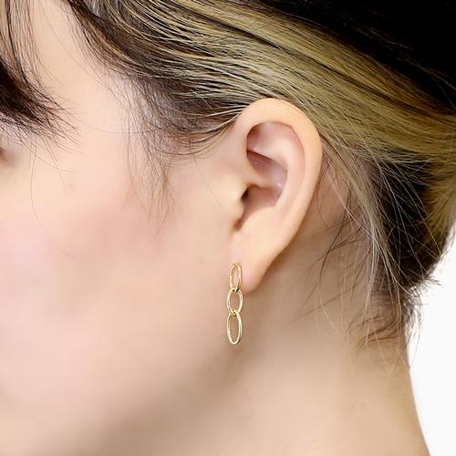 18金ピアス K18ペーパークリップタイプ イエローゴールド スタッド式 
