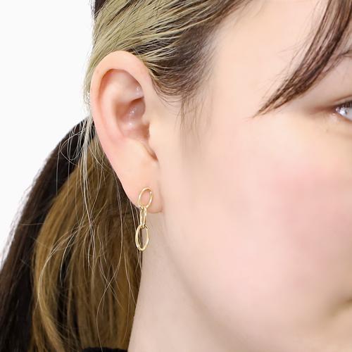 18金ピアス K18ペーパークリップタイプ イエローゴールド