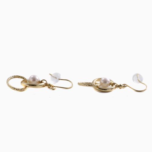 18金ピアス K18あこやパールピアス 真珠 フック式 イエローゴールド