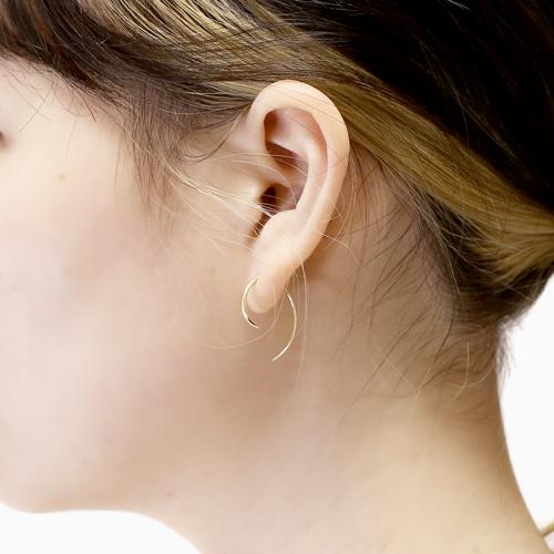 18金ピアス K18アメリカンピアス ゴールド リバーシブル 