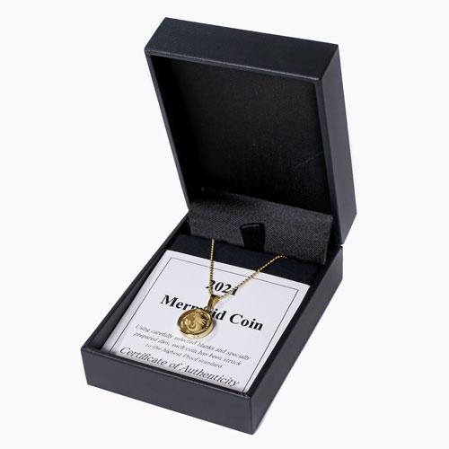 純金 コインペンダント マーメイド 人魚 mermaid K24 K18カットボール