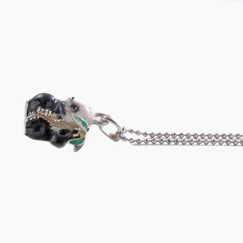 シルバーアクセサリー シルバーペンダント カットボールチェーン パンダチャーム キーホルダー アニマルキーチャーム クリックポスト便対応