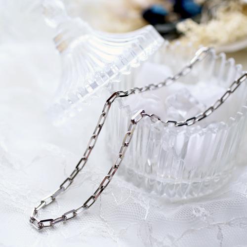 美品PT850小豆クリップチェーンネックレス プラチナネックレス ペーパークリップ 男女兼用 ユニセックス