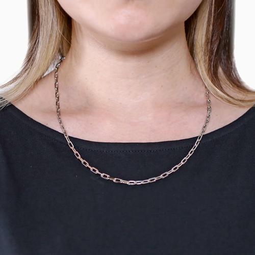 美品PT850小豆クリップチェーンネックレス プラチナネックレス ペーパークリップ 男女兼用 ユニセックス