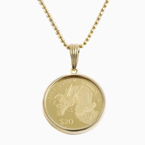 2024年版 干支 タツ 辰 ドラゴン 龍 純金 K24 24金 コイン COIN 金貨 1/10オンス 18金 K18 両面ガラス メンズ  ギフト お祝いの画像