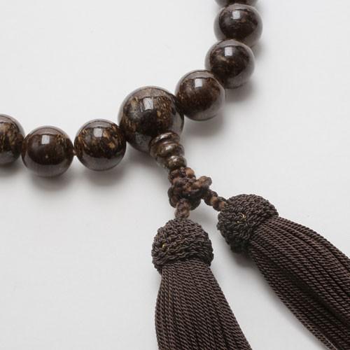 念珠 数珠 メンズ 男性用 天然石 ブロンザイド 黄土色 正絹房