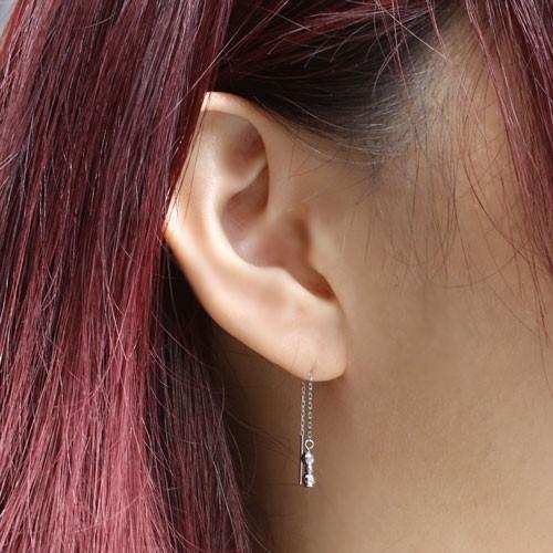 ミラーボールピアス　プラチナ900 プラチナ900 Pt900 ピアス ミラーボール 2WAY 小豆 チェーン