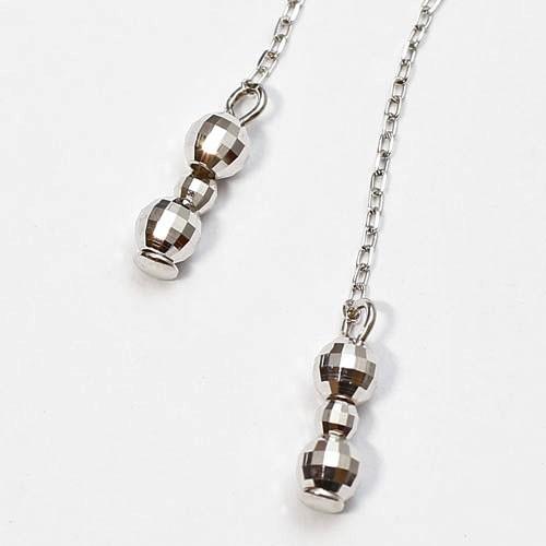プラチナ900 Pt900 ピアス ミラーボール 2WAY 小豆 チェーン  