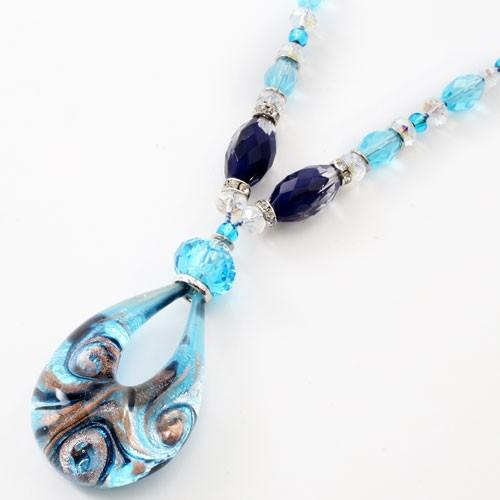 ヴェネチアンガラスネックレス　イタリア製 ヴェネツィアンガラスのネックレス【イタリアお土産・ベネチアン