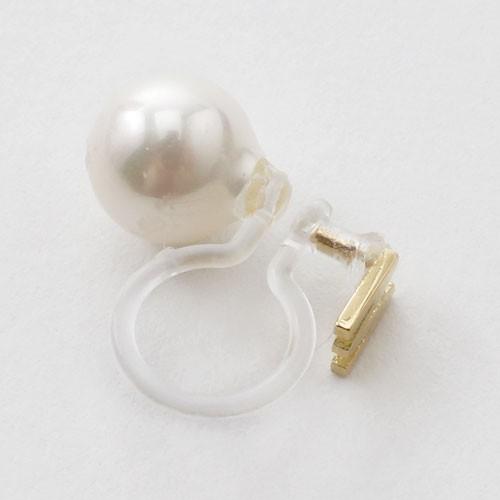 K18 18金　パールイヤリング Mデザイン 片耳 18金 K18 18K 貝パール パールイヤリング インビジブル
