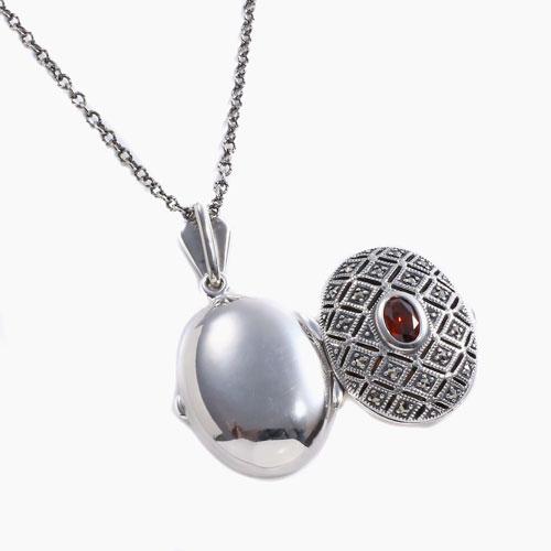 プランダ社 シルバー925 SILVER925 ガーネット誕生石 ロケット