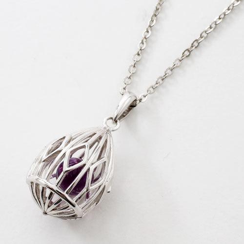 プランダ社 シルバー925 SV925 鳥かご 天然石 カボションストーン