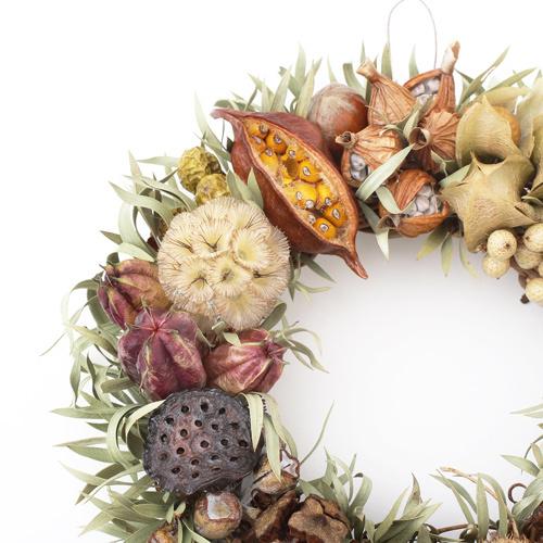 ドライフラワー★フォルモーサリース ★自然素材使用♪癒し♪インテリア♪ リース 玄関 飾り ナチュラル おしゃれ 壁掛け かわいい