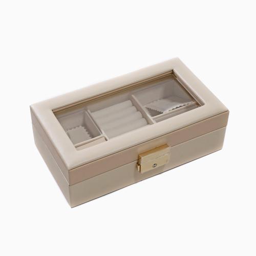 ジュエリーケース ジュエリーボックス 窓付宝石箱 宝箱 スエード