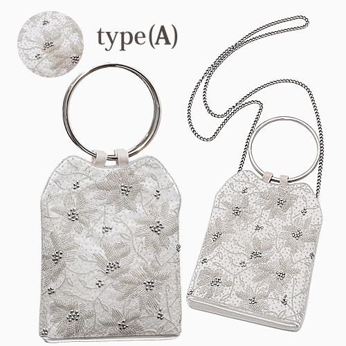 ウロコビーズ フラワービーズ バッグ ハンドバッグ ショルダーバッグ