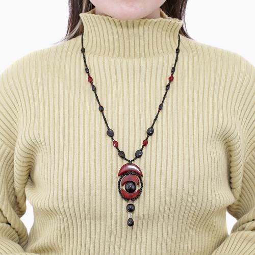 ベネチアングラスネックレス ベネチアンガラス クレセントムーン レディース オシャレ ハンドメイド イタリア製 68cm Yタイプネックレス プレゼント