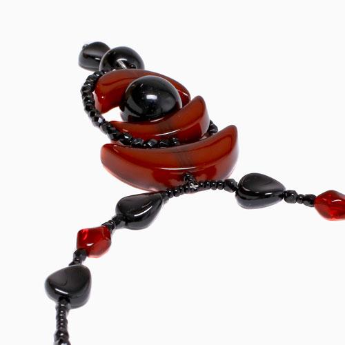ベネチアングラスネックレス ベネチアンガラス クレセントムーン レディース オシャレ ハンドメイド イタリア製 68cm Yタイプネックレス プレゼント