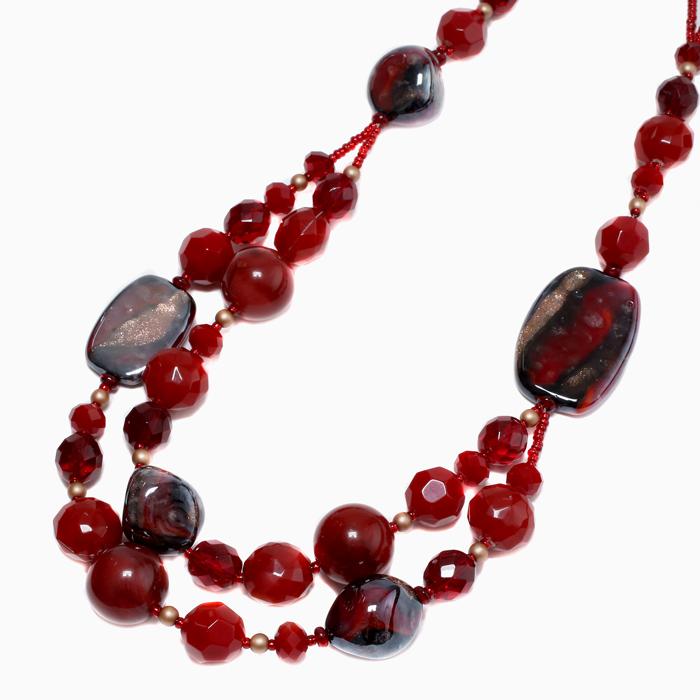 ベネチアングラスネックレス ベネチアンガラス レッド 赤 イタリー