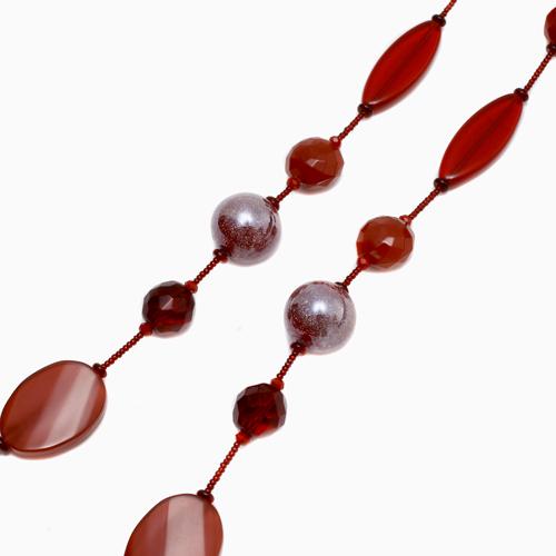 ベネチアングラスネックレス ベネチアンガラス レッド 赤 レディース