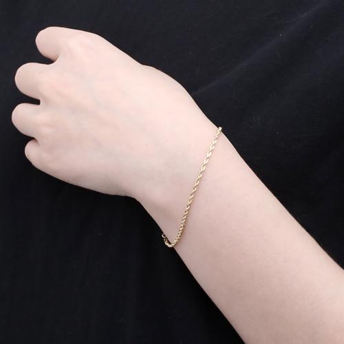 18金 パイプロープ ブレスレット オシャレ レディース チェーンブレスレット ユニセックス ペアジュエリー シンプル K18 k18 18k_4
