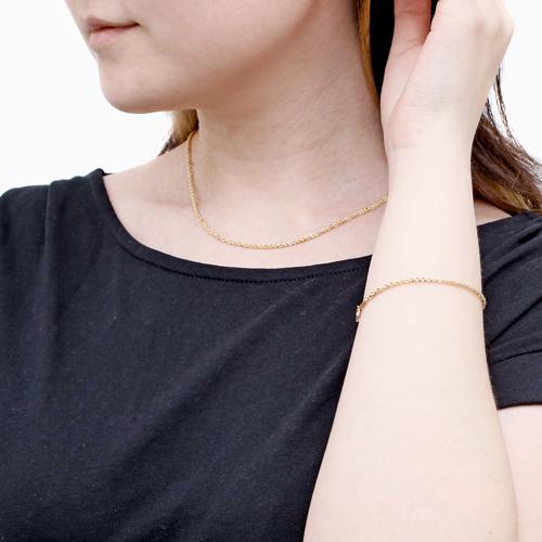 18金 パイプロープ ブレスレット オシャレ レディース チェーン