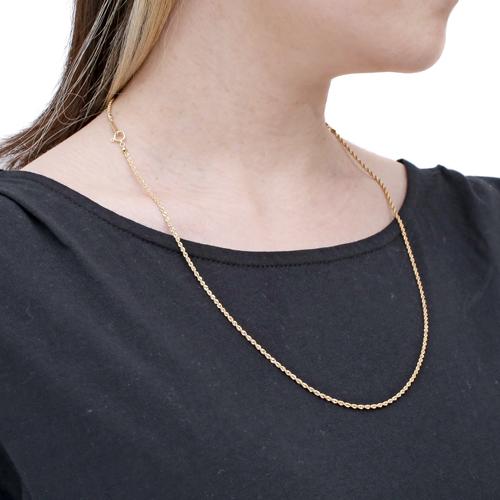 18金 パイプロープネックレス  オシャレ レディース チェーンネックレス ユニセックス ペアジュエリー シンプル メンズ K18 18k k18 ゴールドの画像