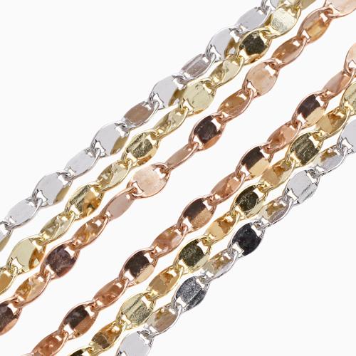 シルバー ペタルネックレス 50cm スリーカラー3連チェーンネックレス