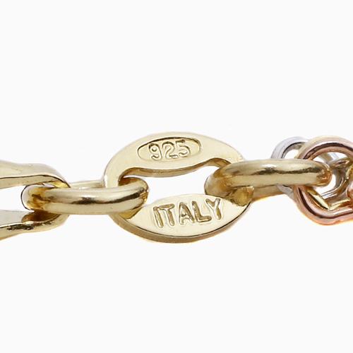 シルバー ペタルネックレス 50cm スリーカラー3連チェーンネックレス