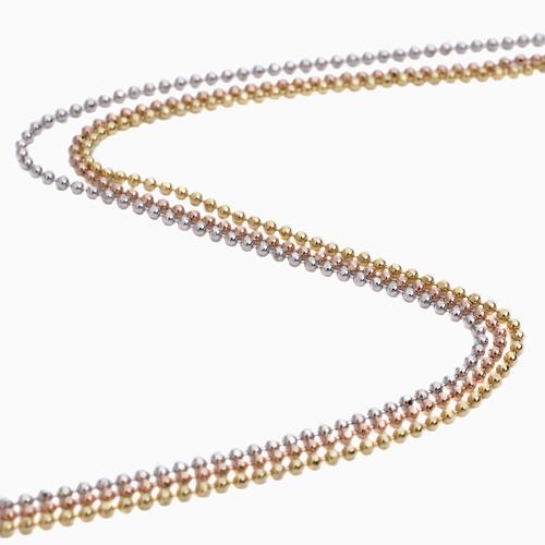 SILVER925　カットボールチェーン　ブレスレット　K24コーティング〈3〉 SILVER925 カットボールチェーン ブレスレット K24コーティング