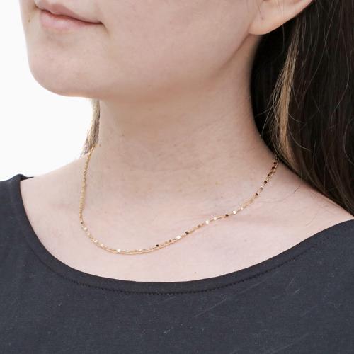 18金 ネックレス オシャレ レディース スクリューチェーンネックレス ペタルネックレス 2連同寸チェーン ペダルチェーン シンプル K18 18k k18 ゴールド