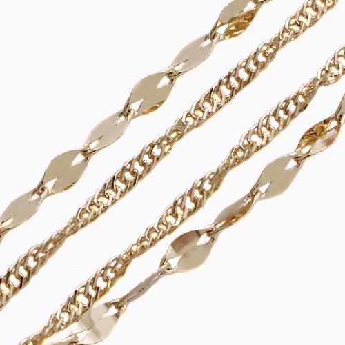 18金 ネックレス オシャレ レディース スクリューチェーンネックレス ペタルネックレス 2連同寸チェーン ペダルチェーン シンプル K18 18k k18 ゴールド