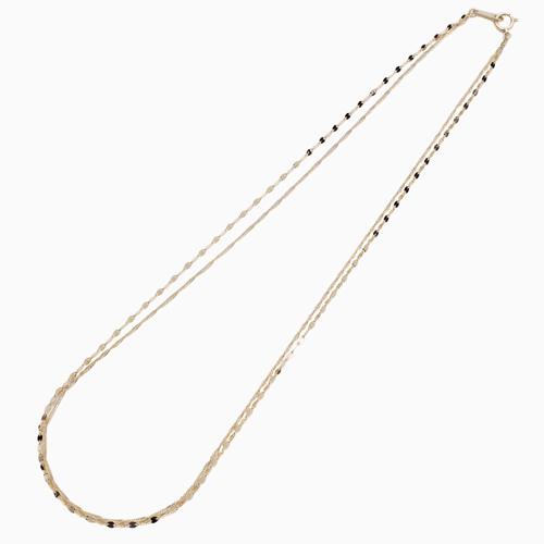 18金 ネックレス オシャレ レディース スクリューチェーンネックレス ペタルネックレス 2連同寸チェーン ペダルチェーン シンプル K18 18k k18 ゴールド