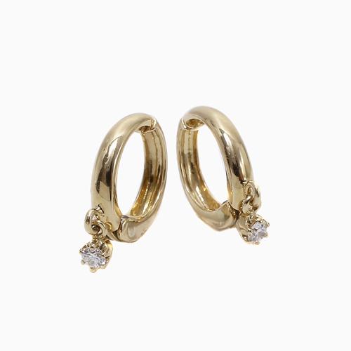 日本製 正規品 ピアリング 揺れるイヤリング 18金 K18 18k イエロー