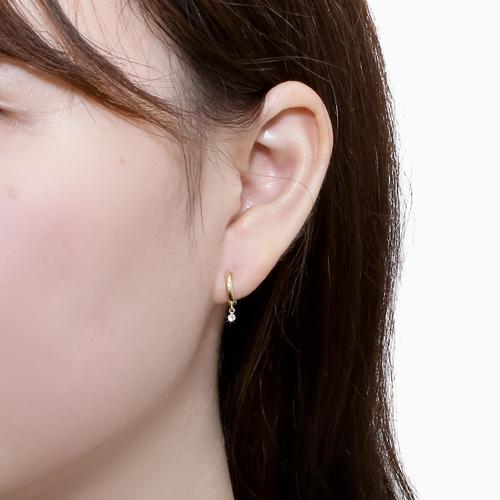 日本製 正規品 ピアリング 揺れるイヤリング 18金 K18 18k イエロー