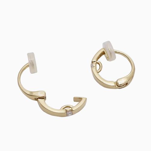 日本製 正規品 ピアリング ダイヤイヤリング 18金 K18 18k イエロー