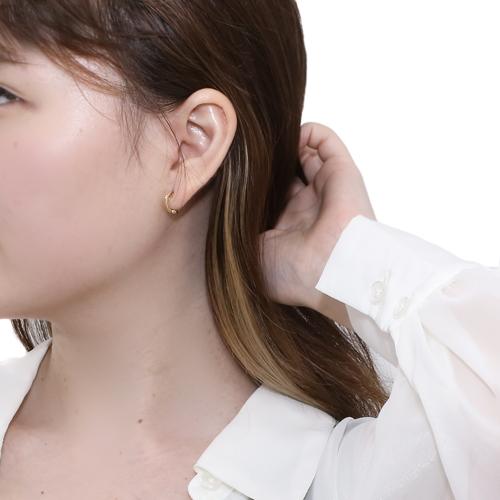 日本製 正規品 ピアリング ダイヤイヤリング 18金 K18 18k イエロー