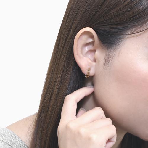 日本製 正規品 ピアリング ダイヤイヤリング 18金 K18 18k イエロー 