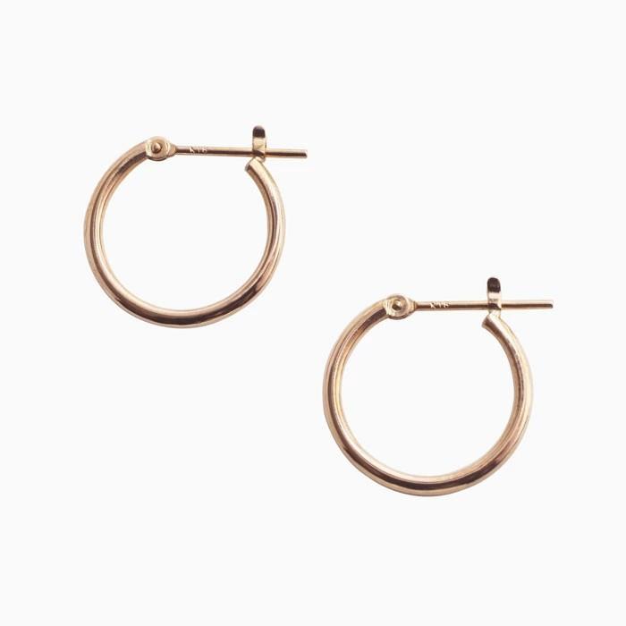 18金 K18 k18 K18PG 18k ピアス 小さめフープピアス 1.5mm 15mm 