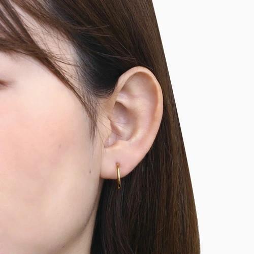 18金 K18 k18 K18YG 18k ピアス 小さめフープピアス 1.5mm 15mm 
