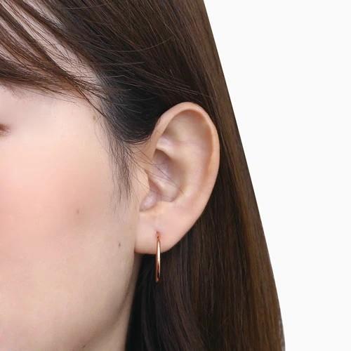 18金 K18 18k K18PG ピンクゴールド ピアス フープピアス 1.5mm 20mm