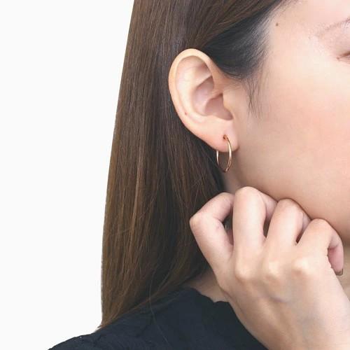 18金 K18 18k K18PG ピンクゴールド ピアス フープピアス 1.5mm 20mm
