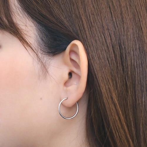 プラチナ Platinum Pt900 ピアス フープピアス 1.5mm 20mm ワンタッチ
