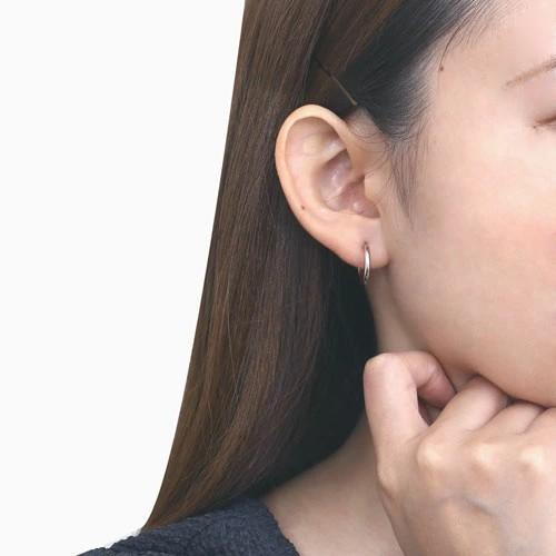 k14WG中折れダイヤモンドフープピアス男女兼用